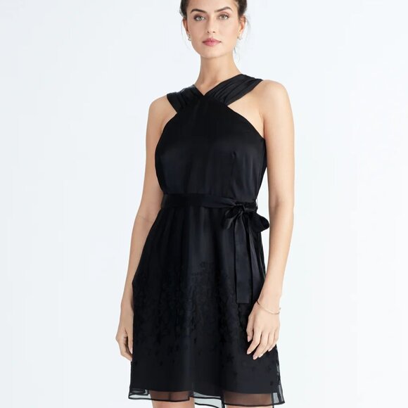 TURN HEADS RACHEL ROY LETS PARTY STRIKING OPHELIA CHIFFON STAR-PRINT LBD DRESS 6 - Picture 2 of 9